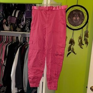 Blackmilk Pink Cargo Pants with Belt 16